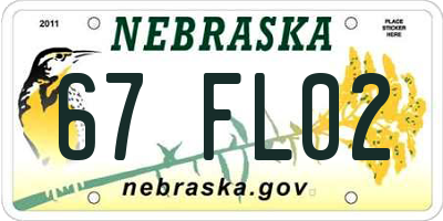 NE license plate 67FL02