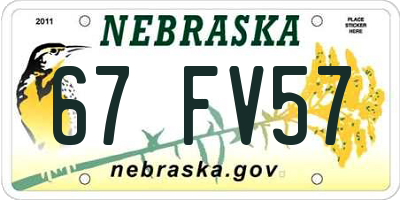 NE license plate 67FV57