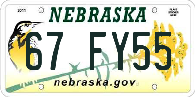 NE license plate 67FY55
