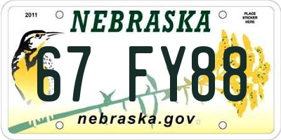NE license plate 67FY88