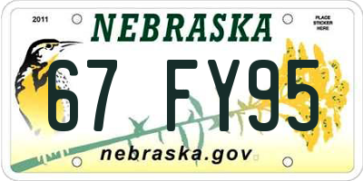 NE license plate 67FY95