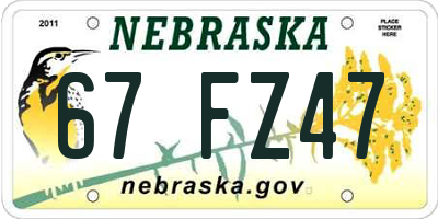 NE license plate 67FZ47