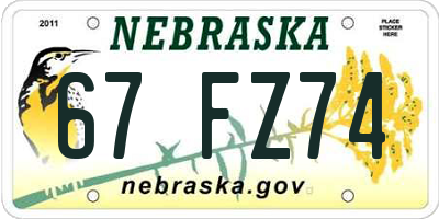 NE license plate 67FZ74