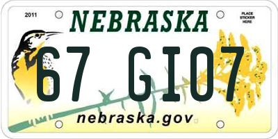 NE license plate 67GI07