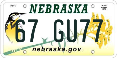 NE license plate 67GU77