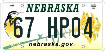 NE license plate 67HP04