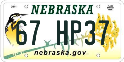 NE license plate 67HP37
