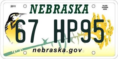 NE license plate 67HP95