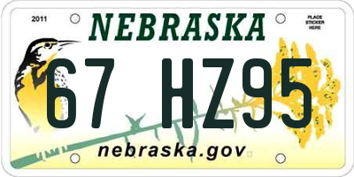 NE license plate 67HZ95