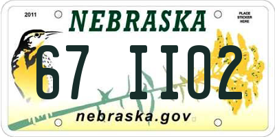 NE license plate 67II02