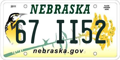 NE license plate 67II52