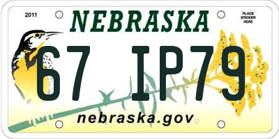 NE license plate 67IP79