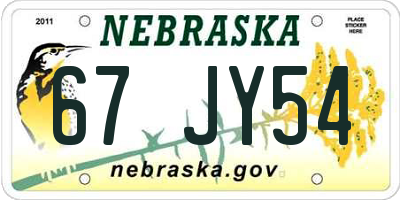 NE license plate 67JY54