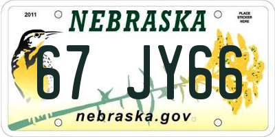 NE license plate 67JY66