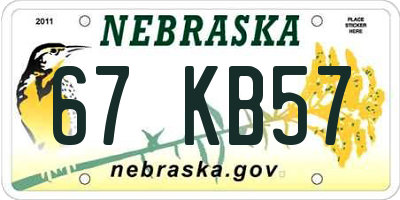 NE license plate 67KB57