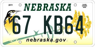 NE license plate 67KB64