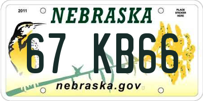 NE license plate 67KB66