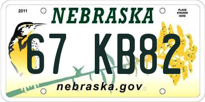 NE license plate 67KB82