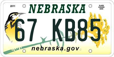 NE license plate 67KB85