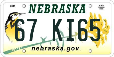 NE license plate 67KI65
