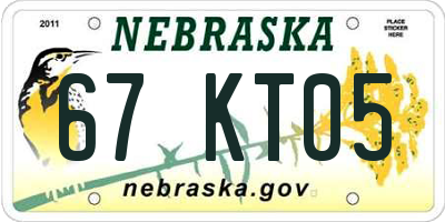 NE license plate 67KT05