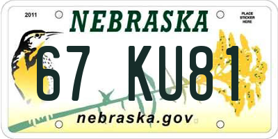 NE license plate 67KU81