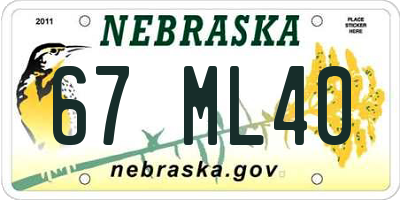 NE license plate 67ML40