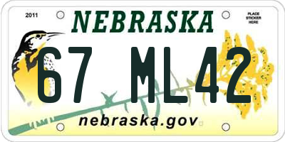 NE license plate 67ML42