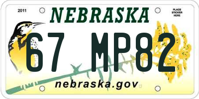 NE license plate 67MP82