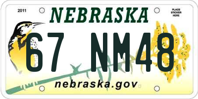 NE license plate 67NM48