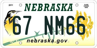 NE license plate 67NM66