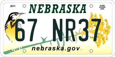 NE license plate 67NR37