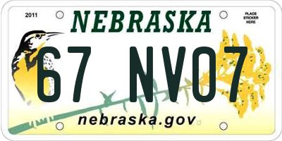 NE license plate 67NV07