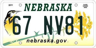NE license plate 67NV81
