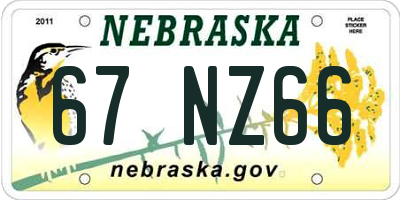 NE license plate 67NZ66