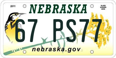 NE license plate 67PS77