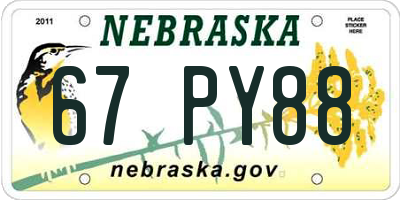 NE license plate 67PY88