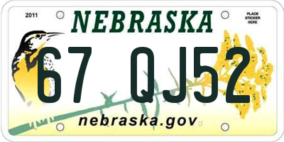 NE license plate 67QJ52