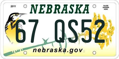 NE license plate 67QS52