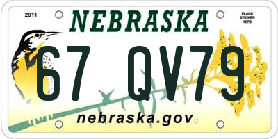NE license plate 67QV79