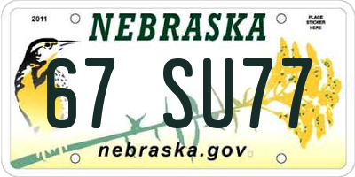 NE license plate 67SU77