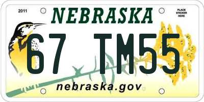 NE license plate 67TM55