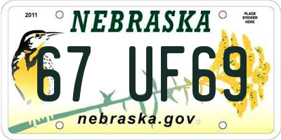 NE license plate 67UF69