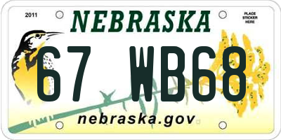 NE license plate 67WB68