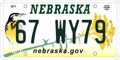 NE license plate 67WY79