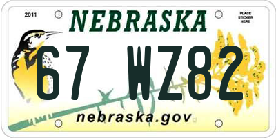 NE license plate 67WZ82