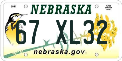 NE license plate 67XL32