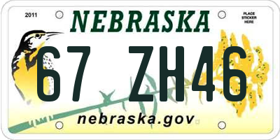 NE license plate 67ZH46