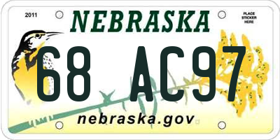 NE license plate 68AC97