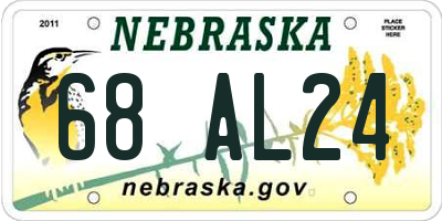 NE license plate 68AL24